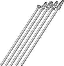 5Pcs Long Carbide Burr Set 6mm Shank Total L 158mm Die Grinder Bits Rotary Ra...