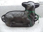 Vintage Cast Iron Lamb Cake Mold Heavy ?  14"×9"