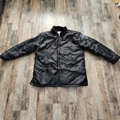 #ad Coat National Patrol Allied Universal Security XL Black Zipper Pull Left $39.99