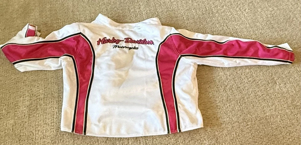 Women’s Harley Davidson Pink and White Mesh Racing Jacket Size Large New - Image 2 of 3
