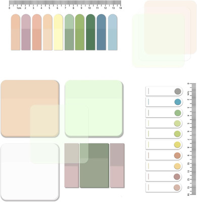 700 Sheets Pastel Transparent , Clear Waterproof 3 X 3 Inch See through Memo Pad