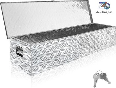 49'' Aluminum Pickup Truck Trunk Bed Tool Box Trailer Storage+Lock & Key
