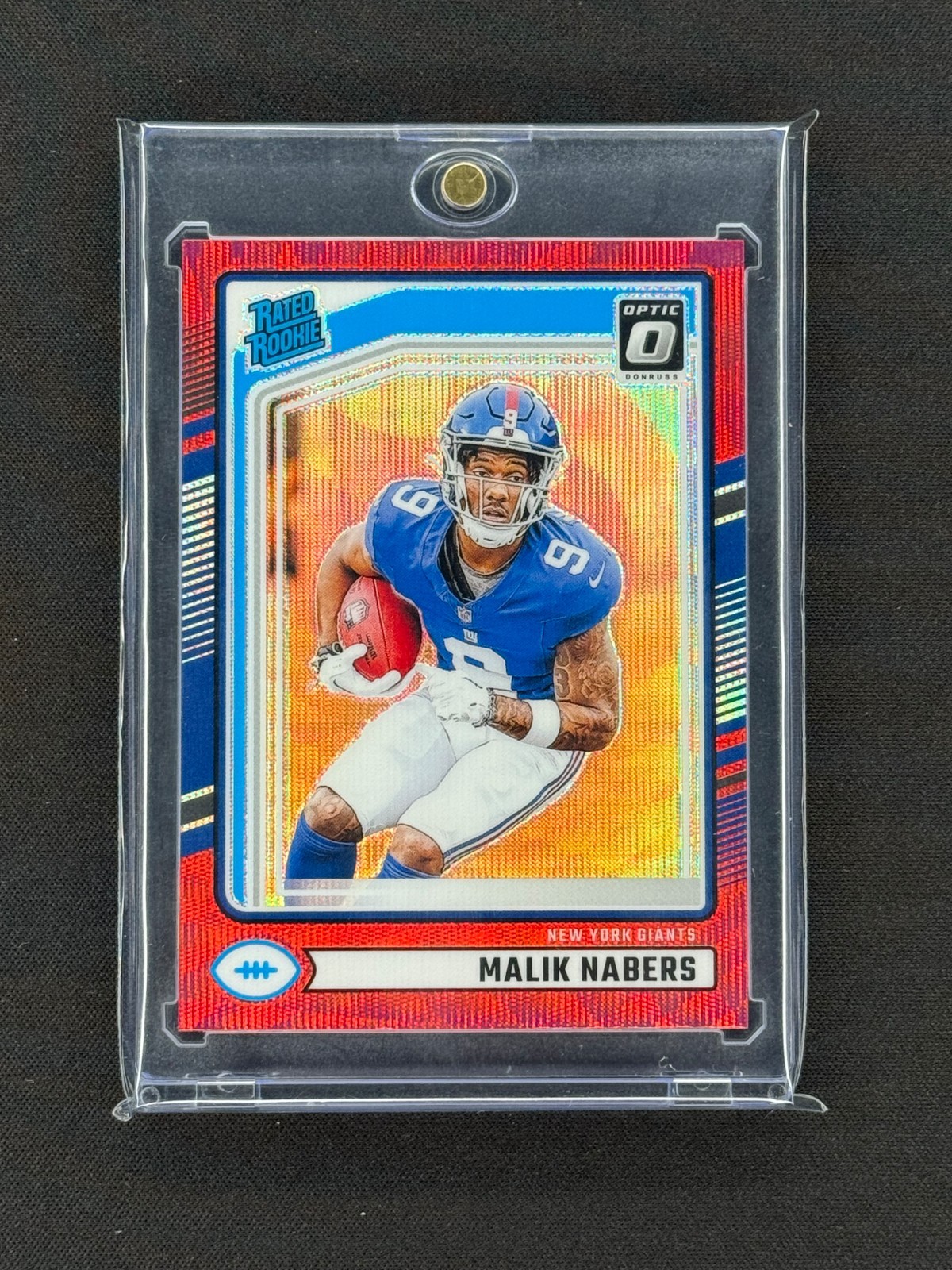 2024 Donruss Malik Nabers Optic Preview Rated Rookie Red Wave #383 Giants RC