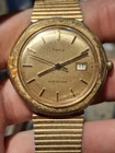 Timex Marlin 1977 UFO Gold Tone Mens Vintage 1970s Mechanical Handwind Watch...