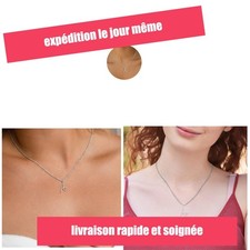 Collier initiale femme pendentif cœur personnalisé acier inoxydable