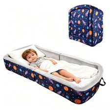 Portable Toddler Travel Bed Foldable Toddler Bed with Washable Cover Foam Flo...