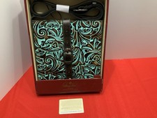 Patricia Nash crossbody purse new in box Handcrafted Leather Turquoise/Brown