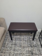 Brown Piano Bench   Solid Wood Frame with Leather Seat   Great Condition