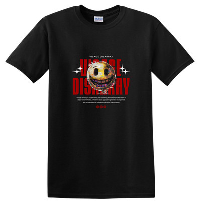 VIRAL DISARRAY Graphic T Shirt Funny Smiley Face Design for Casual Tee