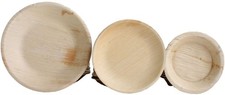 50X Assiettes Jetables En Palmier Rondes Bio Écologiques Compostables Pour Fête