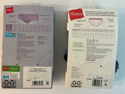 Hanes Girls' & Women's Hipsters Underwear Bundle - Size Large / Size 8 - Open Bx - Picture 2 of 3