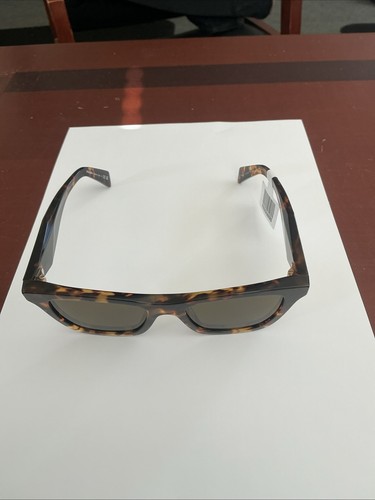 New PRADA Symbole Sunglasses Brown PRC07S 14L09Z Tortoise Square Gold Womens