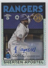 2021 Topps Silver Pack Series 2 1986 Chrome Baseball Sherten Apostel Auto rv6