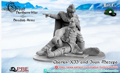 28mm GNW Swedish Charles XII with Ivan Mazepa miniatures