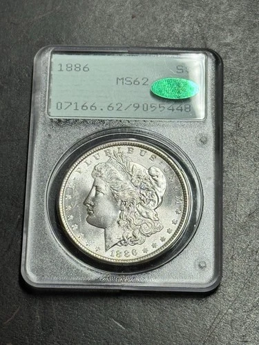1886 P Morgan Silver Dollar PCGS MS62 CAC OGH Rattler Stunning Gem BU Coin (3500