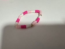 Clay bead bracelet jewely pink kids and adults preppy and cute