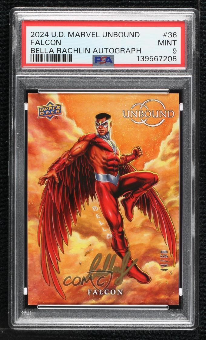 2024 Marvel Unbound Year 4 Artist 44/50 Falcon by Bella Rachlin PSA 9 MINT Auto