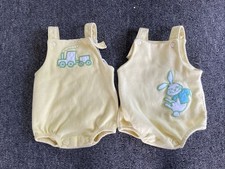 2 Vintage Infant Carter's One Piece Yellow Sunsuit Appliqued Size 3 Months