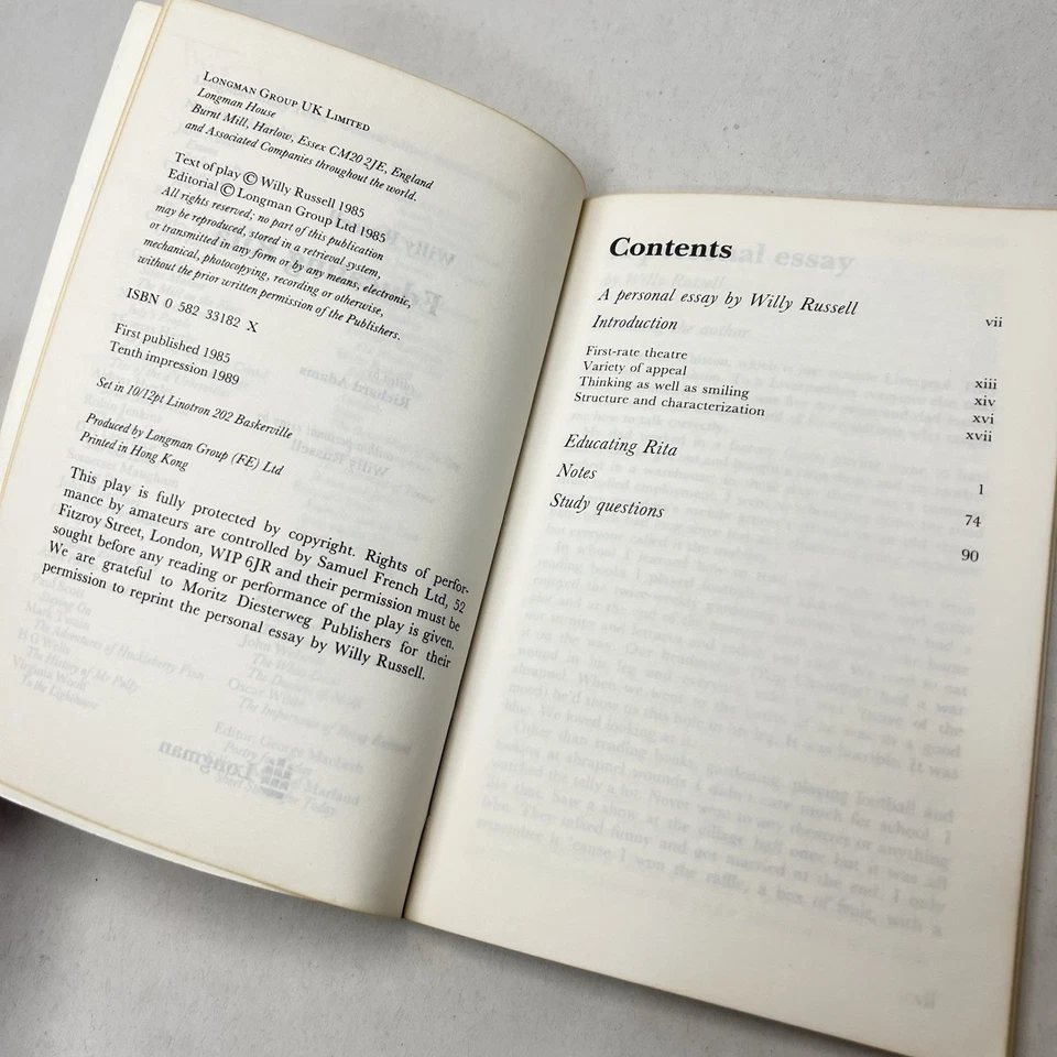 Educating Rita by Willy Russell Longman Study Texts Paperback English Literature - Image 4 of 4