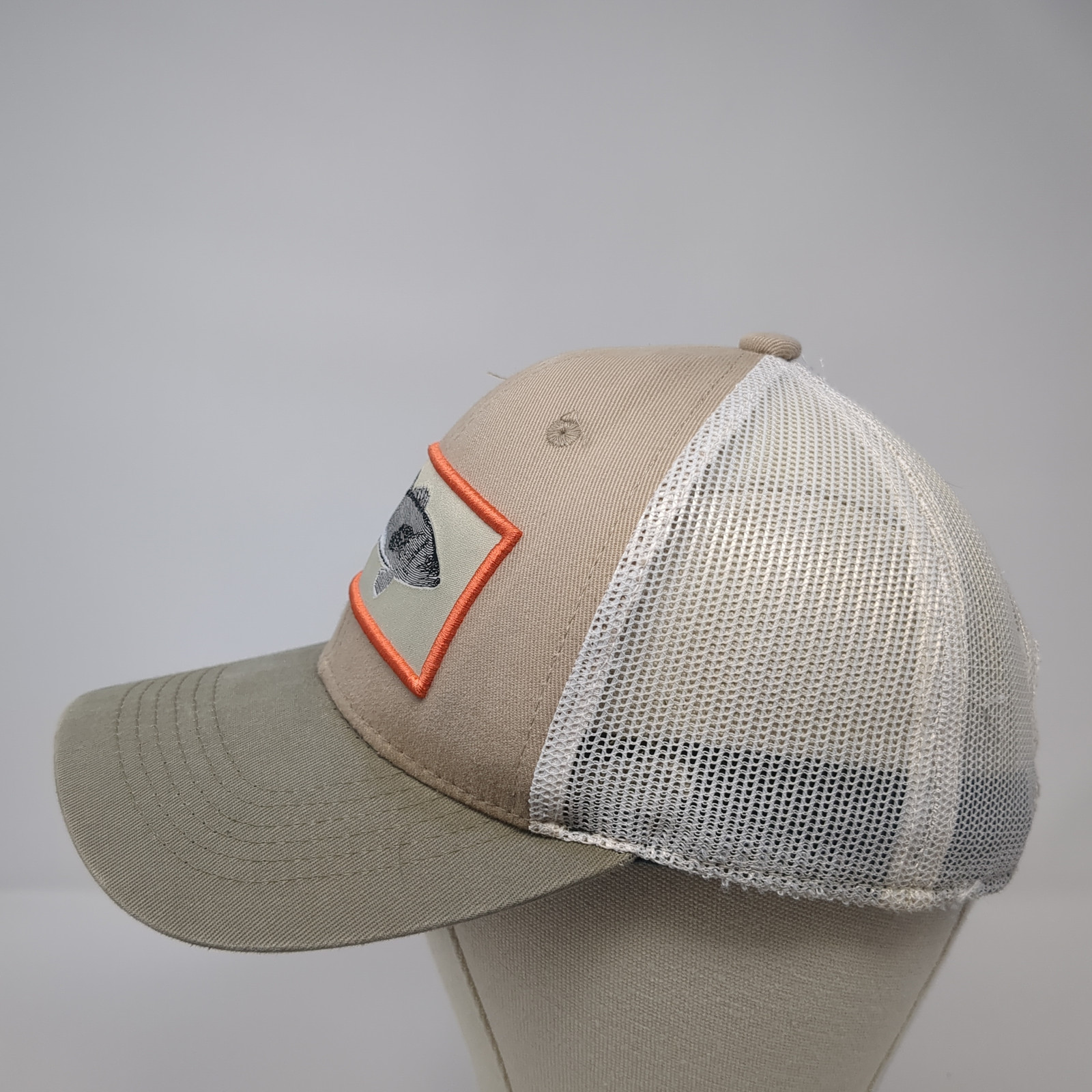 Fish Patch Snapback Trucker Hat Brown One Size Me… - image 3