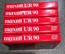 Maxell UR 90 Normal Bias Audio Cassette Tapes - Lot Of 5