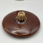 HULL POTTERY BROWN DRIP REPLACEMENT LID 4.5 TO 5 INCHES DIAMETER