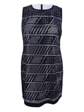 Calvin Klein Women's Laser-Cut Shift Dress (8, Black) 190466571739