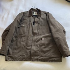 Vintage Big Smith Duck Canvas Work Full Zip Jacket Men s 2XL Brown Workwear
