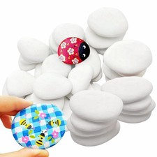 32PCS White Rocks for Painting, Medium  Small Rocks to Paint, Flat... Fast Ship