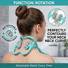 6-Wheel 360  Rotatable Neck Roller Massager Trigger Point Muscle Pain Relief