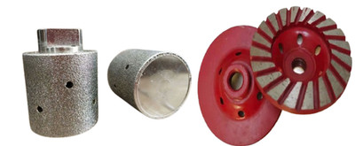Diamond Grinding Kit 3'' Zero Tolerance Drum + Turbo Cup Wheel for Stone Concrete