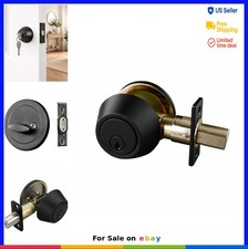 Single Cylinder Deadbolt 6 Way Universal Latch Matte Black ANSI Grade 3