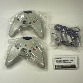 VTG Sega Dreamcast Docs Wireless Controller 2x w/ Receiver - Tested - NEW IN BOX