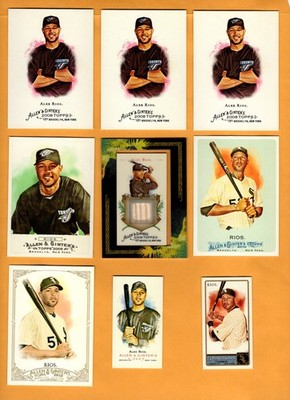 Alex Rios lot of 9 w/ BAT & SPs A & G Baseball - UNLIMITED SHIPPING FOR $4.00