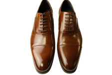 John White Men's Brown Leather Oxford Shoes UK Size 11