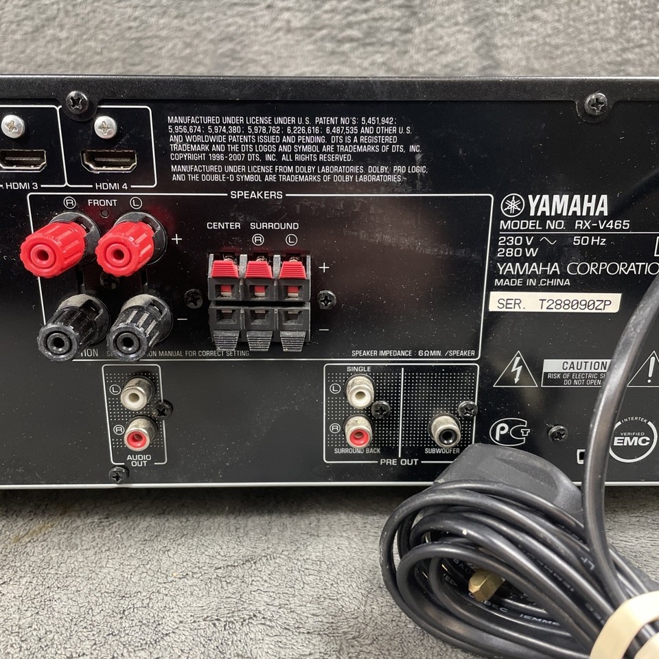 Yamaha RX-V465 Natural Sound AV Receiver 5.1 Channel 140W Dolby Working ...
