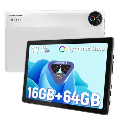 AEEZO Tablet 10.1 inch 16GB ROM 64GB RAM WIFI 6 Android 15 Bluetooth Dual Camera