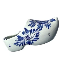 Vintage Delfts Blauw Hand Painted Ceramic Dutch Shoe Blue and White Collectible