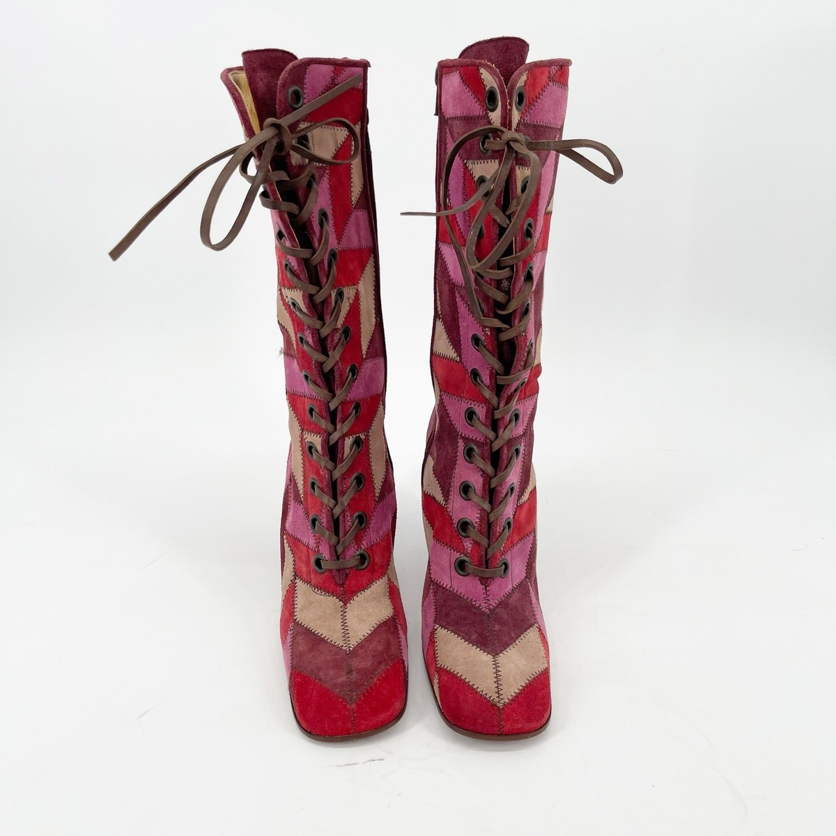 Rare Vintage Miu Miu Multicolor Patchwork Mid-Calf Square