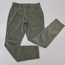 Universal Thread Corduroy Button Fly High Rise Skinny Pants Olive Green Size 4