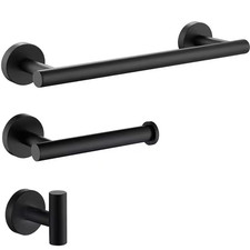 Stainless Steel 3-Piece Bath Hardware Set with 12 In. Towel Bar and Toilet Paper