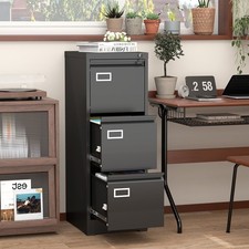 3 Drawer File Cabinet With Lock,Two Drawer Filing Cabinet,Vertical Metal File Ca