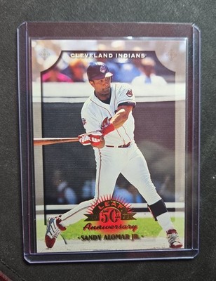 SANDY ALOMAR JR. 2 Card Lot 1998 Leaf Donruss Base #87 / 1990 Fleer Base #150