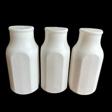 VTG White Plastic Milk Bottles Lot Of 3 Pretend Play Food Replacements 5  