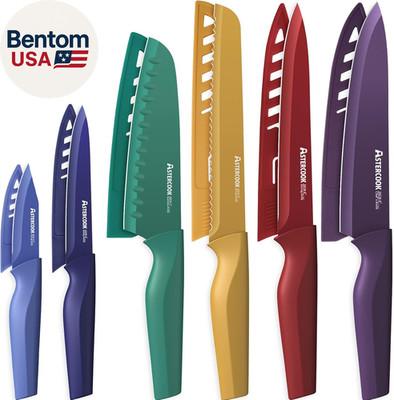 Knife Set, 12 Pcs Color-Coded Kitchen Knives Set, 6 Color Anti-Rust Coating Stai