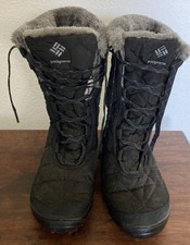 Columbia Minx Mid II Black Waterproof Winter Snow Boots Omni Heat Size 6.5
