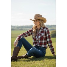 Cov-Ver Your World Straw Cowboy Hat Natural Fiber Western Sun Hat F1009-1 S/M