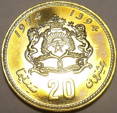 Rare Proof Morocco 1974 50 Santimat~20,000 Minted~Only Year Ever Made~Free Ship~