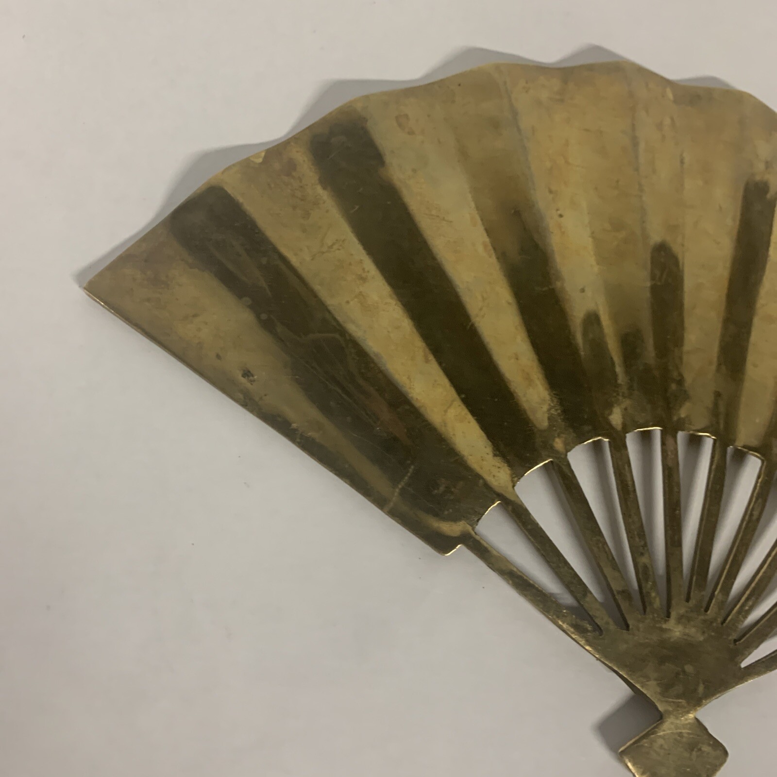 Vintage Solid Brass Asian Wall Fan Hanging Decor, Peacock, Phoenix