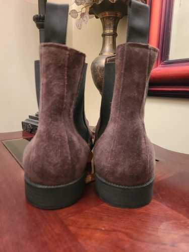 H&M Dark Brown Real Suede Ankle Chelsea Boots Men's size 11.5 MSRP $129 - Picture 2 of 9